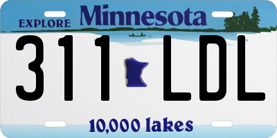 MN license plate 311LDL