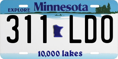 MN license plate 311LDO