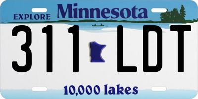MN license plate 311LDT