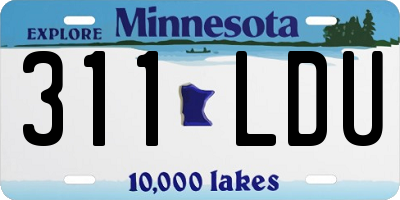 MN license plate 311LDU