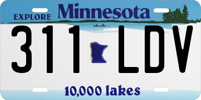 MN license plate 311LDV