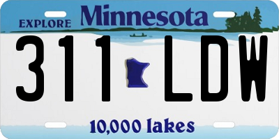 MN license plate 311LDW