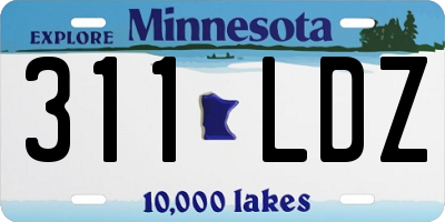 MN license plate 311LDZ
