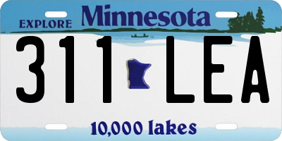 MN license plate 311LEA