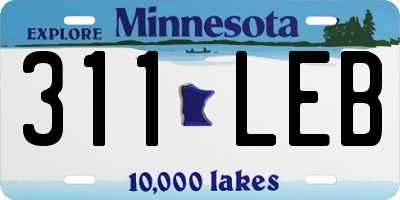 MN license plate 311LEB