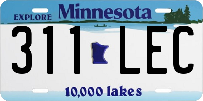 MN license plate 311LEC