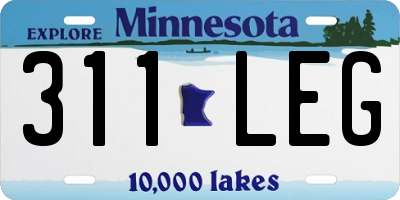 MN license plate 311LEG