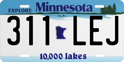 MN license plate 311LEJ