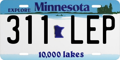 MN license plate 311LEP