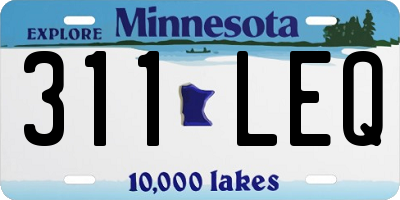 MN license plate 311LEQ