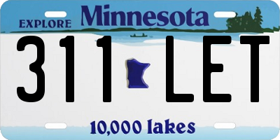 MN license plate 311LET