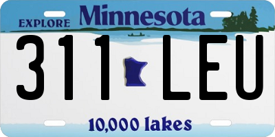 MN license plate 311LEU