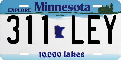 MN license plate 311LEY