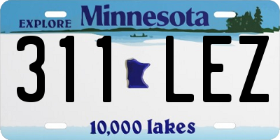 MN license plate 311LEZ