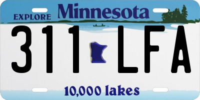 MN license plate 311LFA