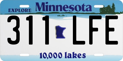 MN license plate 311LFE