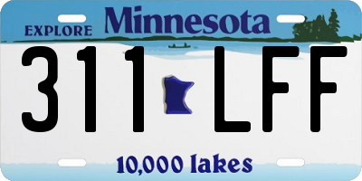 MN license plate 311LFF