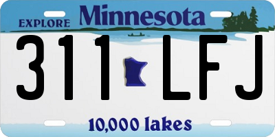 MN license plate 311LFJ