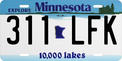 MN license plate 311LFK