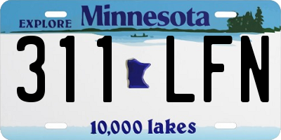MN license plate 311LFN