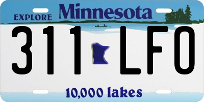 MN license plate 311LFO