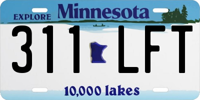 MN license plate 311LFT