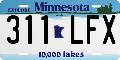MN license plate 311LFX