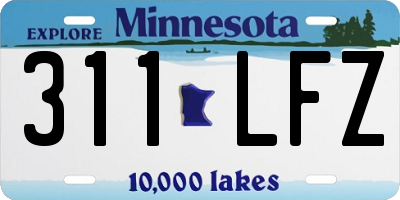 MN license plate 311LFZ