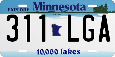 MN license plate 311LGA