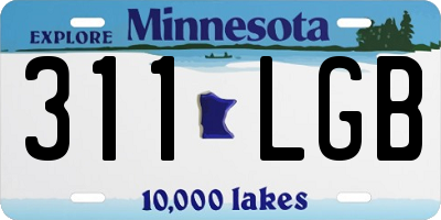 MN license plate 311LGB