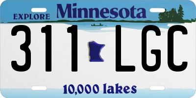 MN license plate 311LGC