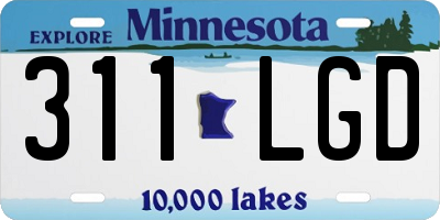 MN license plate 311LGD