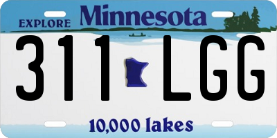 MN license plate 311LGG
