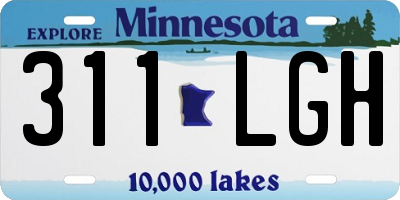 MN license plate 311LGH