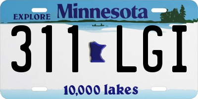 MN license plate 311LGI