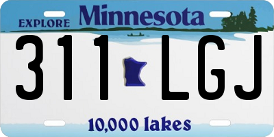 MN license plate 311LGJ