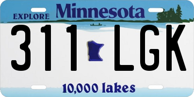 MN license plate 311LGK
