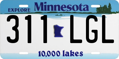 MN license plate 311LGL
