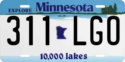 MN license plate 311LGO
