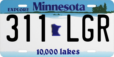 MN license plate 311LGR