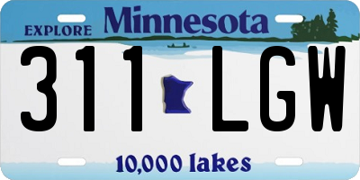 MN license plate 311LGW