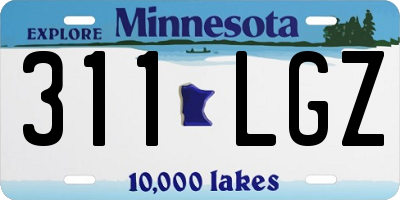 MN license plate 311LGZ