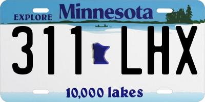 MN license plate 311LHX