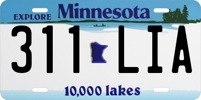 MN license plate 311LIA