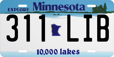 MN license plate 311LIB