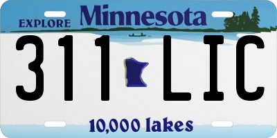 MN license plate 311LIC