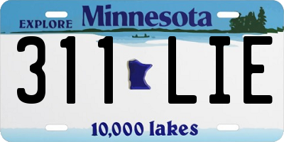 MN license plate 311LIE