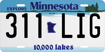 MN license plate 311LIG