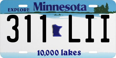 MN license plate 311LII