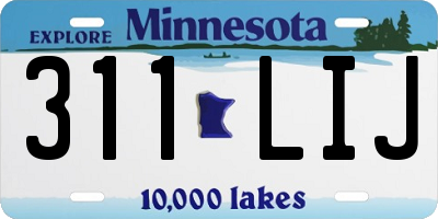 MN license plate 311LIJ